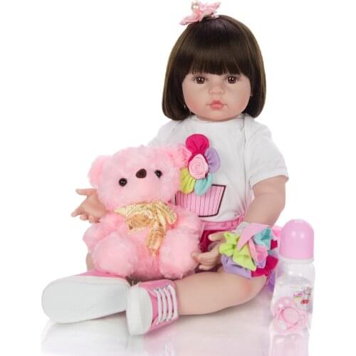 60CM Baby Reborn Doll 24 Inch silicone vinyl Reborn Baby Dolls alive toddler noble Princess Doll Playmate Boneca Reborn