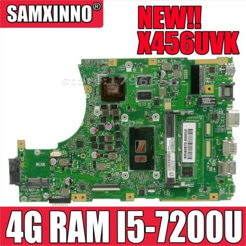 Akemy X456UAK Laptop motherboard For Asus VivoBook X456UA X456UV X456UQk X456UAM X456UVK mainboard 4GB-RAM I5-7200U DDR4
