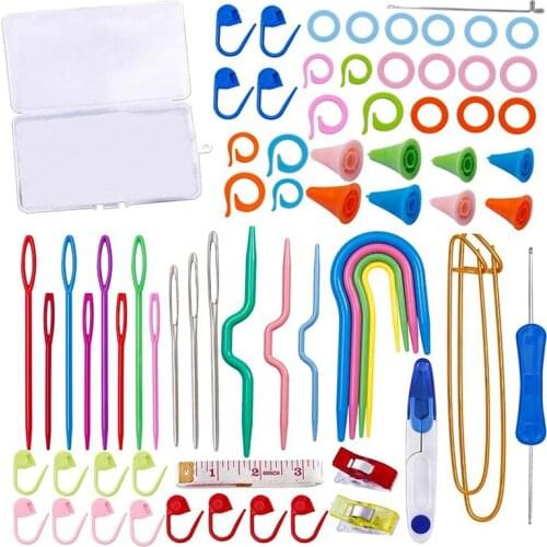 LMDZ Crochet Accessories,Knitting Supplies with Knitting Stitch Markers Plastic Sewing Needles Cable Needles for Knitting Sewing