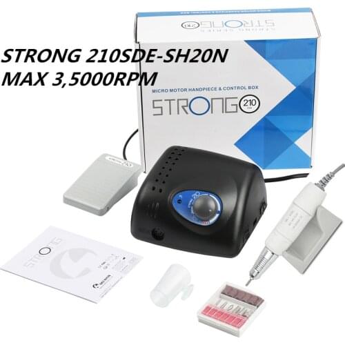65W Strong 210 SDE-SH20N Brushless Nail Drills Manicure Machine Pedicure Electric Strong 35000RPM File Bits