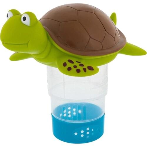 AT69 -Turtle Floating Pool Chlorine Dispenser Fun Cute 10 inch Green Turtle Animal Floater Decoration