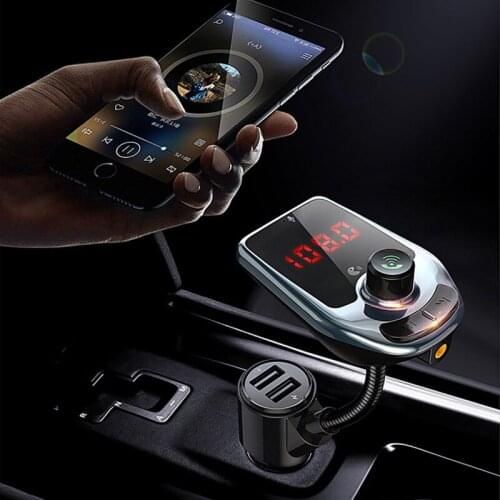 Car Charger Adapter Dual Port 2.1A USB Quick Charge TF Card Reading Car Charger Compatible with Various Kinds Phone Charger