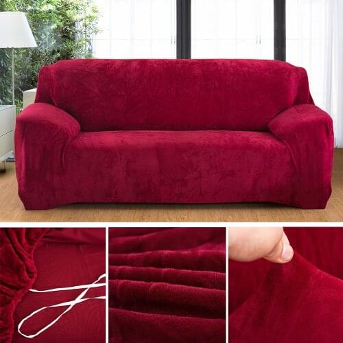 Velvet Plush Thicken Sofa CoverS For Living Room L Shaped Corner Elastic Slipcover Sectional Stretch Couch Covers With Armrest