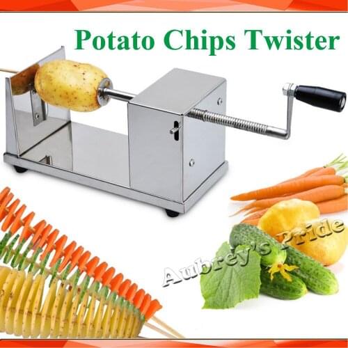 Free Shipping New Manual Stainless Steel Twisted Tornado Potato Chips Slicer Spiral Twister Vegetable Cutter French