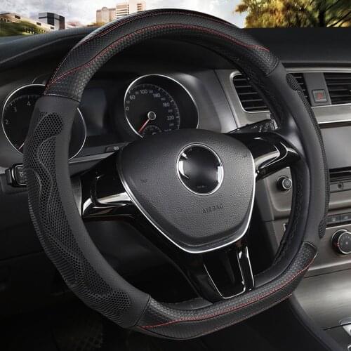 D Shape 38cm Car Steering Wheel Cover Non-slip PU Leather for POLO GOLF 7 Scirocco Suzuki Swift Nissan Rogue High Quality