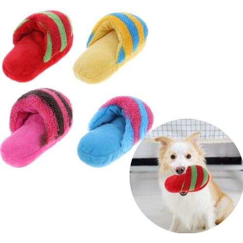 Pet Toys Squeaker Plush Slipper Shaped Puppy Dog Sound Chew Play Toys for Dog Cats Funny Dog Products