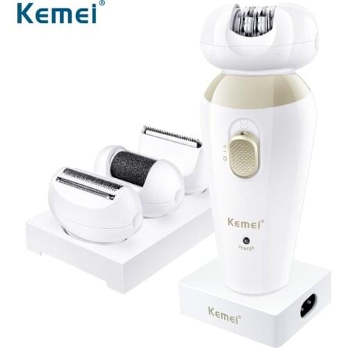 Kemei 4in1 Rotary Women Epilator Electric Female Face Hair Removal Lady Shaver Leg Depilation Body Depilatory Epilation