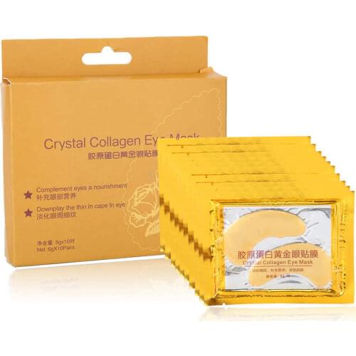6g x 10 Pairs Gold Crystal Collagen Collagen Moisturizing Eye Mask Anti-Aging Dark Circle Fading Eye Mask