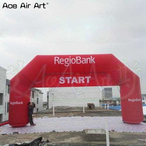 Bank advertising red inflatable arch inflatable entrance archway gate for bank promotion