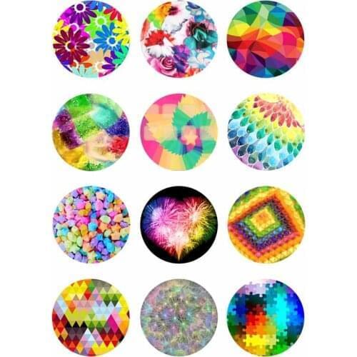 10mm 14mm 16mm 12mm 20mm 25mm 374 12pcs/lot Colorful Mix Round Glass Cabochons Jewelry Findings 18mm Snap Button Charm Bracelet