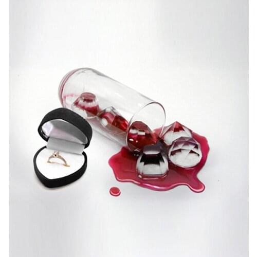 Kitchen Bar Cooking Ice Mold Freeze PP Diamond Ring Moulds Cream Ice Cube Tray Mold