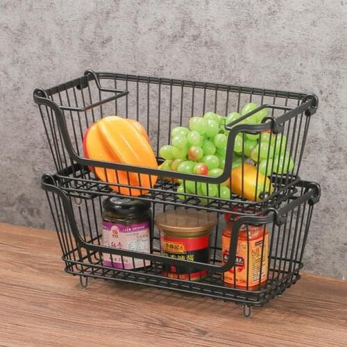 Kitchen Wall Mounted Storage Basket Spice Rack Fruit Drainer Organizer Dish Drying Shelf Container