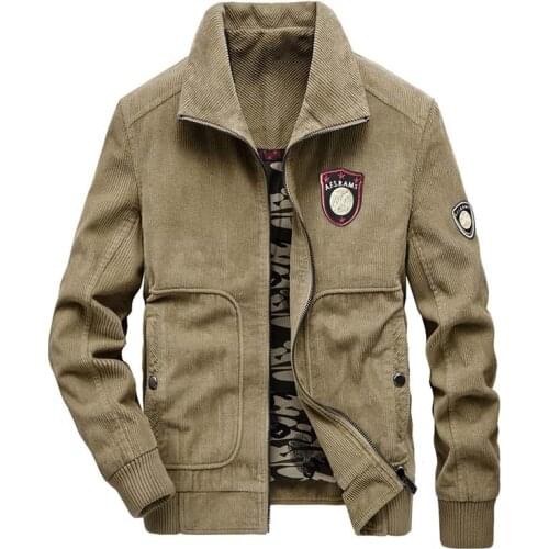 Mcikkny Men Autumn Corduroy Jackets Solid Color Casual Outwear Coats For Male Top Clothing Size S-5XL