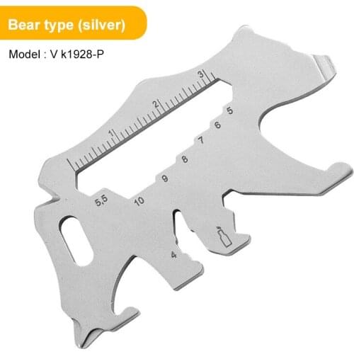 Outdoor EDC Mini Card Bear Key chain Tool Bottle Opener Screwdriver Phone Handle Repair Tool Multifunctional Outdoor Accessories