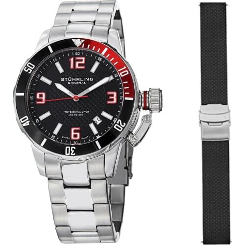 676.01 Set Stührling 42mm Swiss Production Men Wristwatch Clock