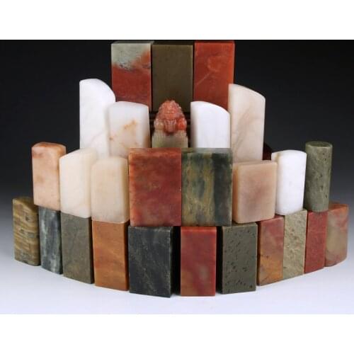 Blank Seal Set Stone Seal Engraving Kit Stone Carving Set Stone Engraving Tools (27 Stone)