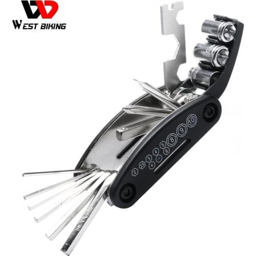 WEST BIKING Bike Multi Repair Ferramenta Kit MTB Spoke Wrench Screwdriver Cycling Bicycle Tire Repair Maintenance Tools Sets