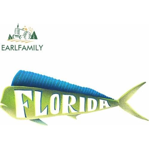 EARLFAMILY 13cm x 5.2cm for Dolphin Fish Car Stickers Car Door Protector Decal Waterproof Vinyl Material For JDM SUV RV