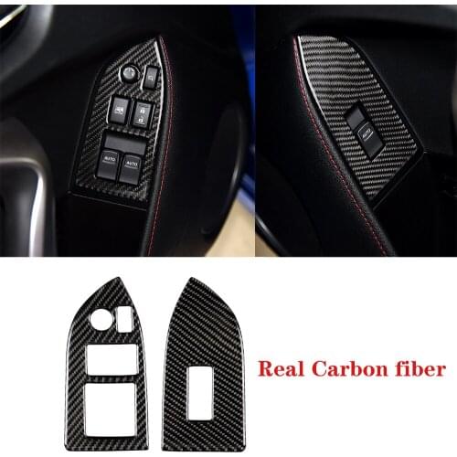 Real Carbon fiber For Subaru BRZ for Toyota 86 Car Interior Refit Window lift button Decorative Frame