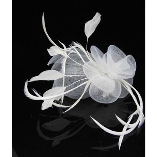 2016 New Fashion Handmade Feather Hair Fascinator Hair Clip Wedding Party Bride Woman Girls Flower Hair accessories Mini Top Hat