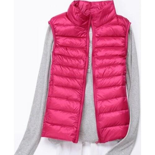 New Women Down Vests Slim Sleeveless Jacket Plus Size Lightweight Windproof Warm Waistcoat Coat SYJ101