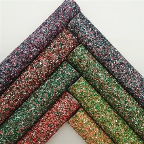 Autumn Colors Mixed Glitter Faux Vinyl Fabric with Twill Backing Glitter Leather Sheets For Earrings Bows DIY 21X29CM GM2263A