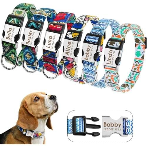 Cat and dog collar neck ring lettering anti-loss tag small large dog traction rope collar dog tag custom