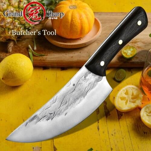Vegetable Meat Cleaver Full Tang Butcher Knives Chef Kitchen Knife Set BBQ Camping Fishing Cooking Tools Dropshipping Product