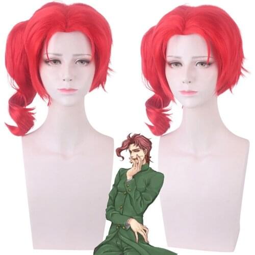 Anime JOJOs Bizarre Adventure Kakyoin Noriaki Kakyouin Noriak Short Wig Cosplay Wig Role Play Red Color 35cm