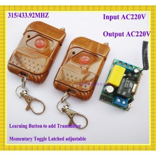 AC 220V Wireless Switch 1CH Lamp Light LED Bulb Power Remote Control ON OFF ASK Smart Home Appliances Remote Lighting Learning