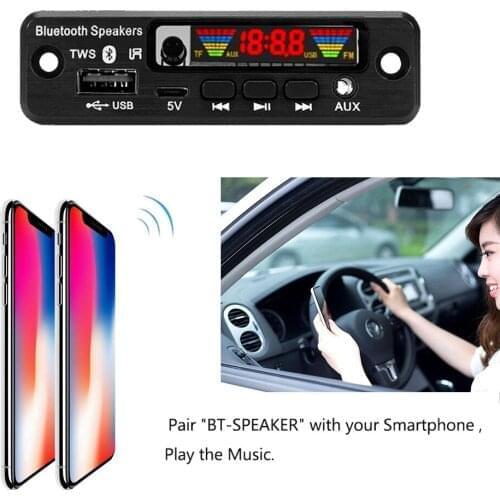 5V Bluetooth 5.0 MP3 Decoder Board Car FM Radio Module Support TF USB AUX LCD Display With Remote Control Wireless Audio Kit
