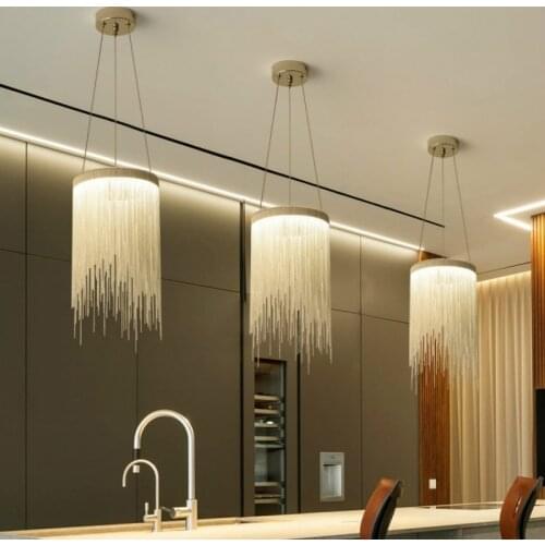 Post-Modern Aluminum Pendant Lamp Novelty Aluminum Chains 12W LED Pendant Light Dining Room Living Room Bedroom Light MJ1109