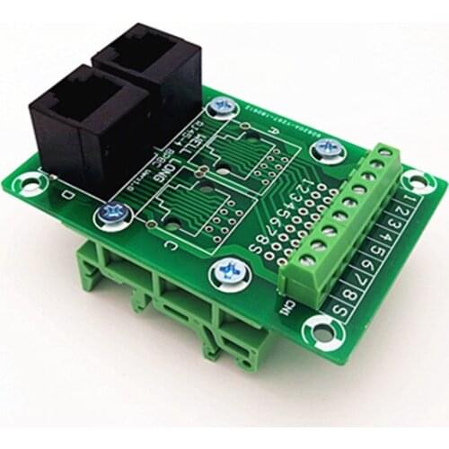 RJ45 8P8C Jack2-Way Buss Breakout Board,Terminal Block, Connector