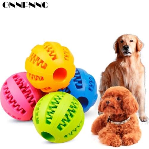 Rubber Pet Dog Cat Toy Ball Chew Treat Holder Tooth Cleaning Ball Food Dog Puppy Ball Training Interactive Pet Supplies