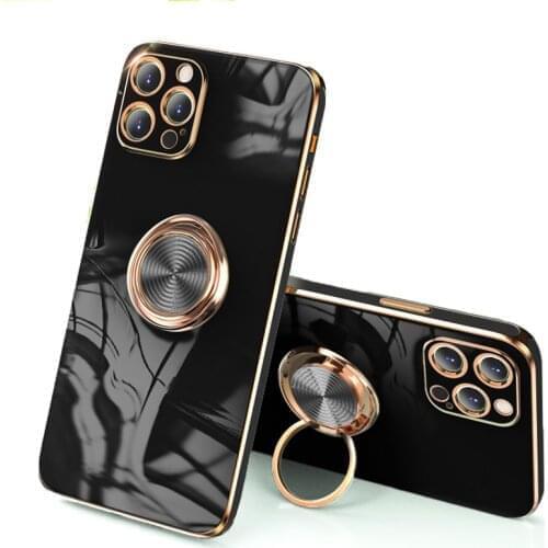 Luxury Plating Case for Xiaomi Mi 10T Pro 11 Redmi Note 10 Pro Max 10 Note10 F3 Mobile Phone Shell With Kickstand Magnetic