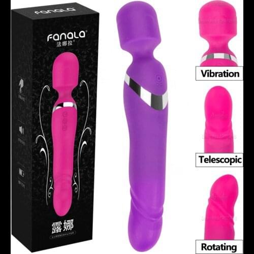 Powerful Stretching Swing Rotation AV Magic Wand Massager G Spot Clit Vibrator Vibrating Dildo Anal Vibrator Sex Toys for Woman