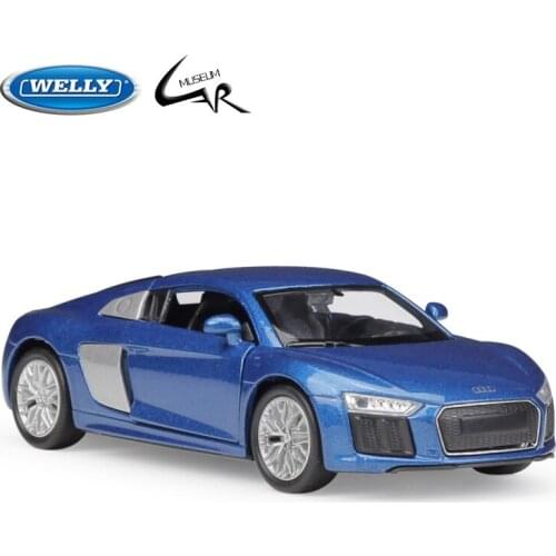 Welly 1:36 Audi 2016 Audi R8 V10 Metal Diecast Rally Scale Car Model Kit Display Collections Gift Toy