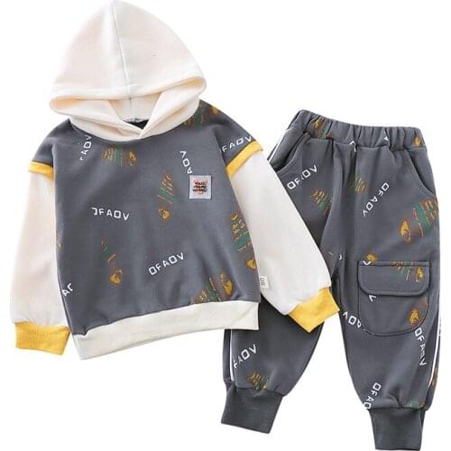 Winter Children Fashion Clothes Baby Boys Girls Thick Cotton Coat Pants 2Pcs/Sets Kids Toddler Clothing Infant Cartoon Tracksuit
