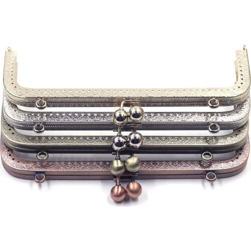 10PCS 20cm Square Purse Frames Clasps Clutch Buckles Lock Sewing Holes DIY Handbag Handle Luggage Hardware Accessories 5 Colors