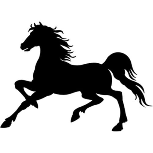 16*11.5CM Running Horse Animal Car Decoration Decal Sticker Car Cover Scratch Personality Body Stickers Sliver/Black C4-0190