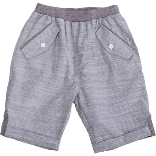Hollead 2021 New Fashion Summer Children Shorts 100% Cotton Beach Trousers with Pocket Boys Girls Casual Elastic Waist Pants