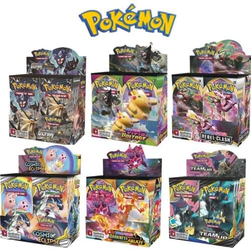 324 pieces/box Pokemon card sword and shield vivid tension evolution temperature dark burning rebel conflict collection cardgift