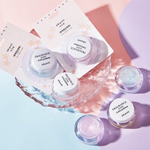 4 Colors Solid Balm Women Men Portable Solid Perfume Fragrances Mild Long Lasting Aroma Flower Fruit Fragrance for Summer