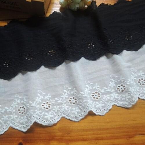 5Yard/Lot Hollow Flower Cotton Cloth Embroidered Lace Trim 13CM Clothes Dress DIY Cuffs Neckline Fabric Accessories