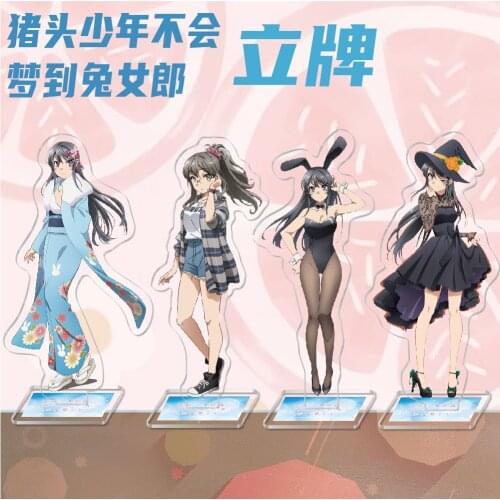 Sakurajima Mai Bunny Girl Acrylic Stand Model Plate Holder Seishun Buta Yarou School Uniform Fashion Anime Desktop Decoration