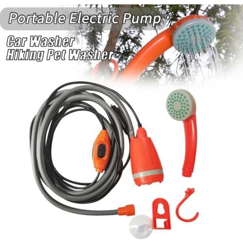 12V Car Washer Shower Set Portable Electric Pump Outdoor Camping Travel Universal Car Washer Hiking Pet Washer