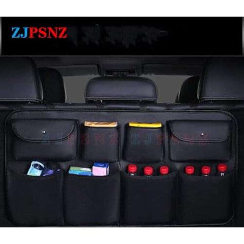 Car Rear Seat Back Storage Bag Multi Hanging Net Pocket Trunk Bag Auto Stowing Tidying Interior Accessories Supplies Universal