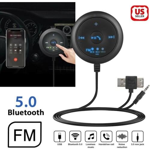 Car Bluetooth Hands-Free Call USB5.0 Bluetooth Transmitter USB Player FM/AUX Receiver For IPhone IPad IPod Android Samsung