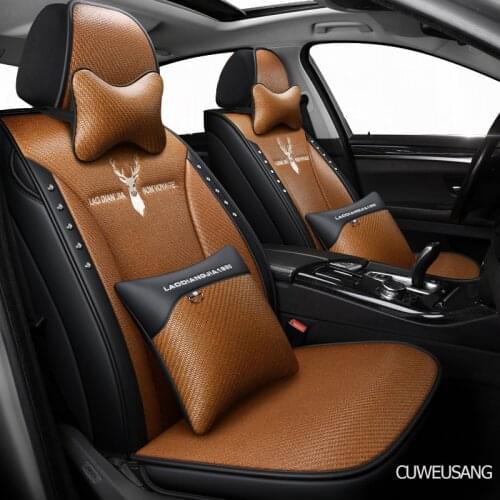 CUWEUSANG flax car seat covers For mitsubishi pajero sport lancer asx 2011 outlander l200 colt car protector seat cover cars