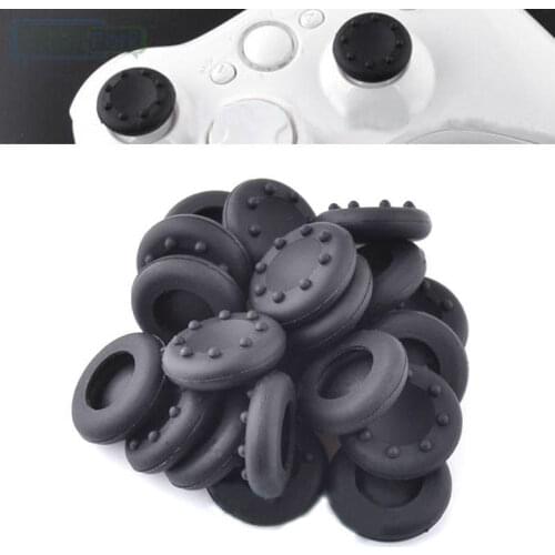 Black 10Pcs Thumb Rubber Silicone Cap Stick Enhance Cover Case Skin Joystick Grip For XBOX
